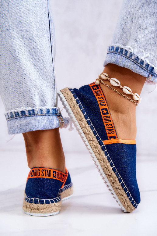 Látkové espadrilky s odvážnym modelom Big Star JJ274877 tmavomodré Látkové espadrilky s odvážnym modelom Big Star JJ274877 tmavomodré