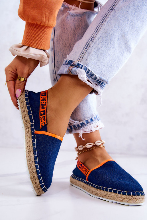 Látkové espadrilky s odvážnym modelom Big Star JJ274877 tmavomodré Látkové espadrilky s odvážnym modelom Big Star JJ274877 tmavomodré