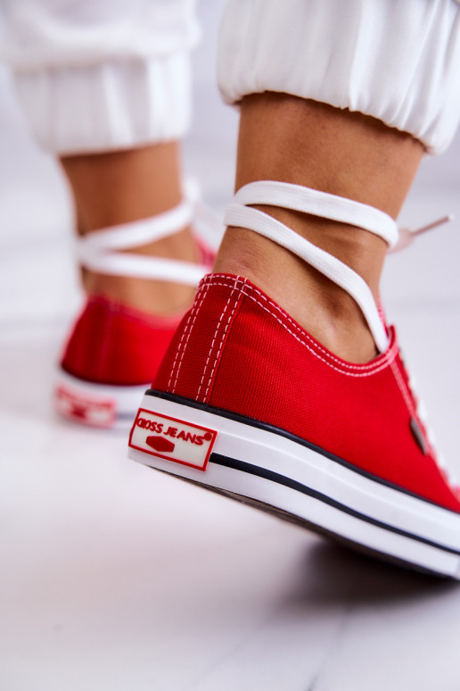 Klasický model voľnočasovej obuvi Cross Jeans JJ2R4010C červenej farby