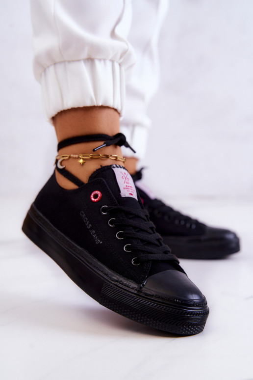 Klasický model voľnočasovej obuvi Cross Jeans JJ2R4019C čiernej farby Klasický model voľnočasovej obuvi Cross Jeans JJ2R4019C čiernej farby