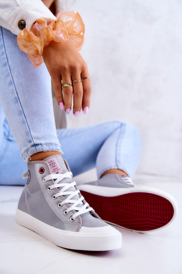 Ležérne topánky s podrážkou Cross Jeans JJ2R4057C sivej farby