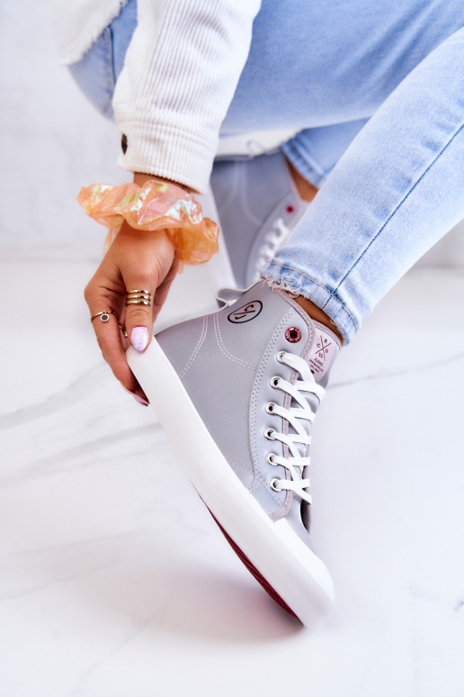 Ležérne topánky s podrážkou Cross Jeans JJ2R4057C sivej farby Ležérne topánky s podrážkou Cross Jeans JJ2R4057C sivej farby