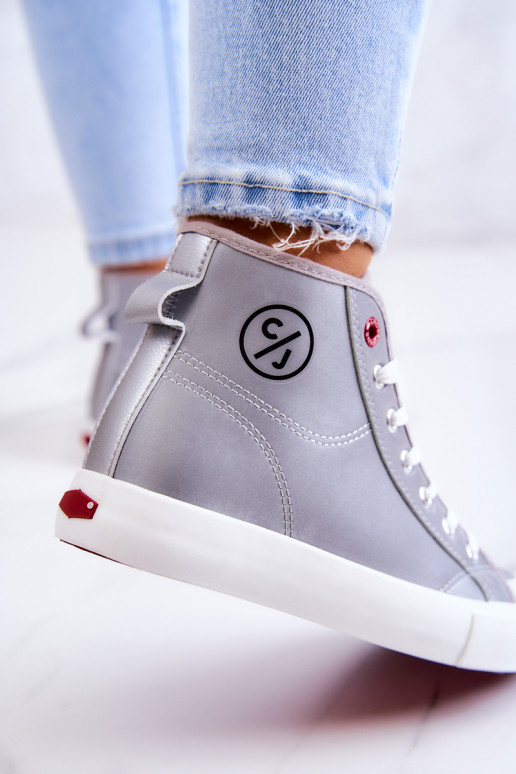 Ležérne topánky s podrážkou Cross Jeans JJ2R4057C sivej farby Ležérne topánky s podrážkou Cross Jeans JJ2R4057C sivej farby