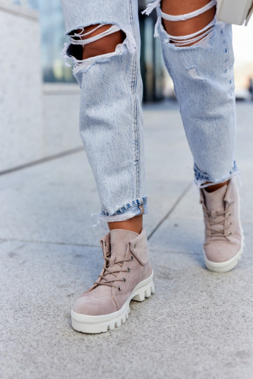 Semišové členkové čižmy Dalles s ramienkami 2