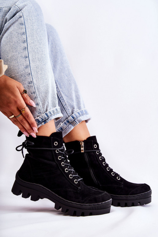 vyrobené zo semišu Čižmy čižmy čiernej farby Layden