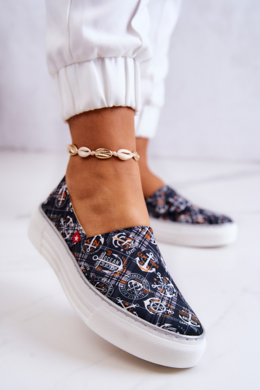 Tenisky Slip On Memory Foam Big Star JJ276012 čiernej farby Tenisky Slip On Memory Foam Big Star JJ276012 čiernej farby