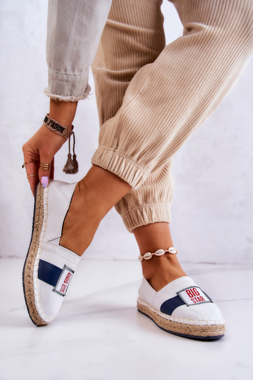 Štýlové Slip On espadrilky Big Star JJ274964 Bielo-tmavomodré Štýlové Slip On espadrilky Big Star JJ274964 Bielo-tmavomodré