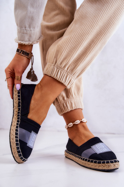 Štýlové Slip On espadrilky Big Star JJ274963 čierne Štýlové Slip On espadrilky Big Star JJ274963 čierne