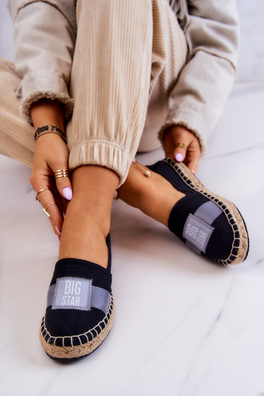 Štýlové Slip On espadrilky Big Star JJ274963 čierne Štýlové Slip On espadrilky Big Star JJ274963 čierne