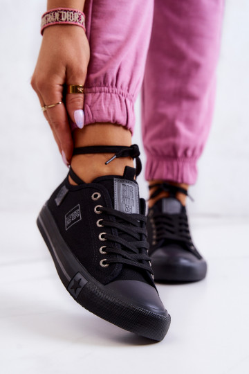 Klasický model plochých topánok Big Star JJ274257 čiernej farby