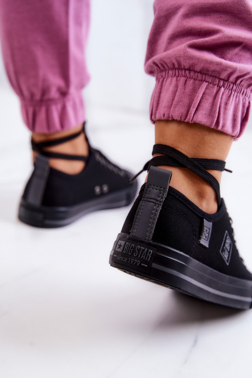 Klasický model plochých topánok Big Star JJ274257 čiernej farby Klasický model plochých topánok Big Star JJ274257 čiernej farby