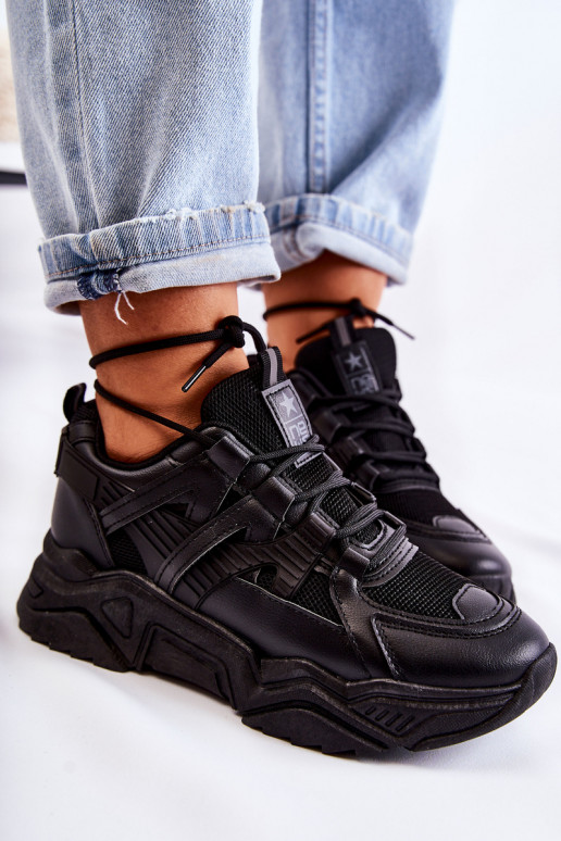 Štýlové voľnočasové topánky v čiernej farbe Daren