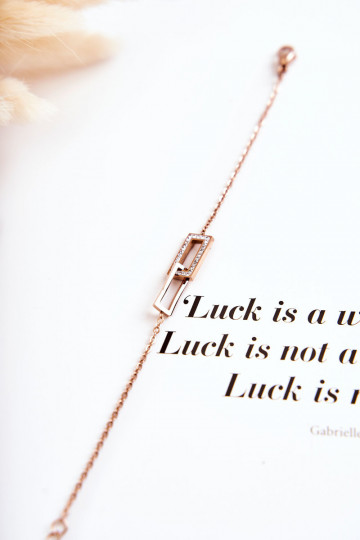 Náramok s trblietavými očami z ružového zlata