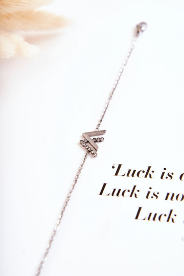 Náramok s retiazkou s trblietavými očkami, striebornej farby