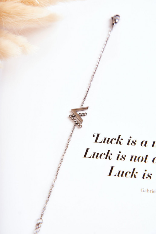 Náramok s retiazkou s trblietavými očkami, striebornej farby Náramok s retiazkou s trblietavými očkami, striebornej farby