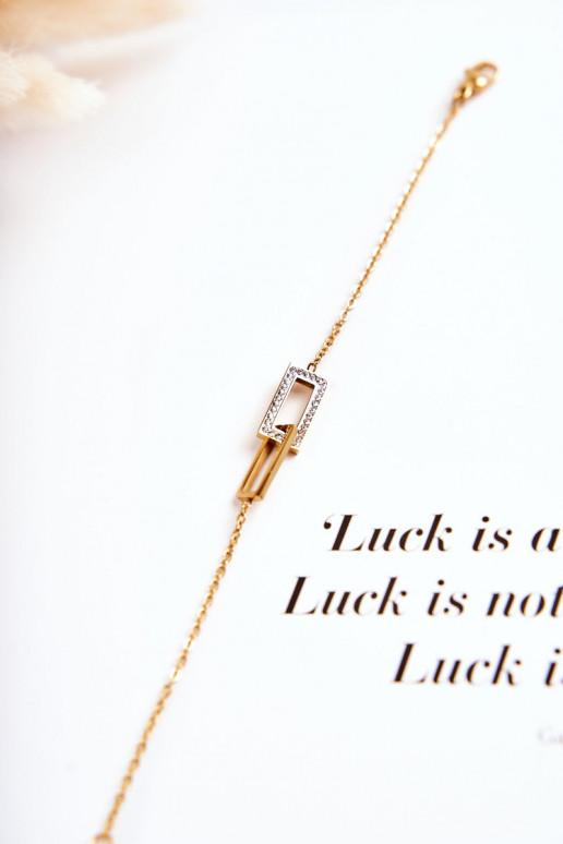 Dámsky náramok s trblietavými očkami zlatej farby Dámsky náramok s trblietavými očkami zlatej farby