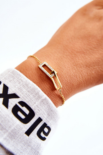 Dámsky náramok s trblietavými očkami zlatej farby 2