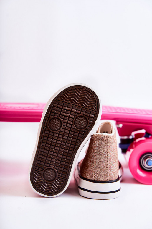 Kožené tenisky Catrina vo farbe ružového zlata