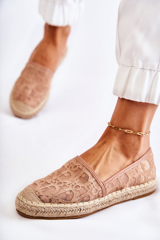 Klasický model espadriliek s prelamovanými prvkami Nude Catris Klasický model espadriliek s prelamovanými prvkami Nude Catris