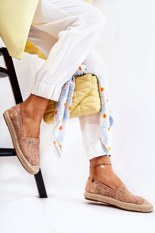 Klasický model espadriliek s prelamovanými prvkami Nude Catris Klasický model espadriliek s prelamovanými prvkami Nude Catris