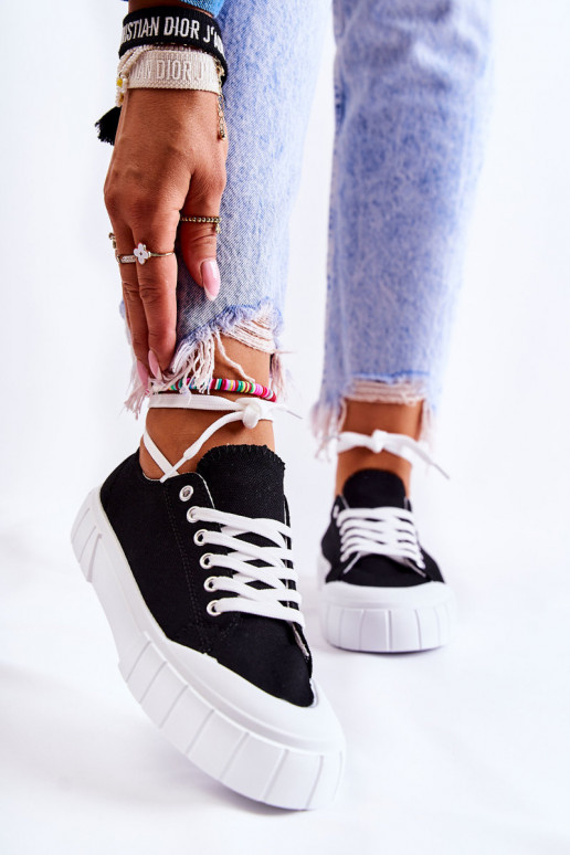 Dámske topánky na platforme v čiernej farbe Comes