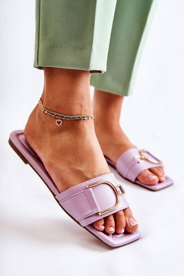 Klasický model Papuče s ornamentami fialovej farby Shilla