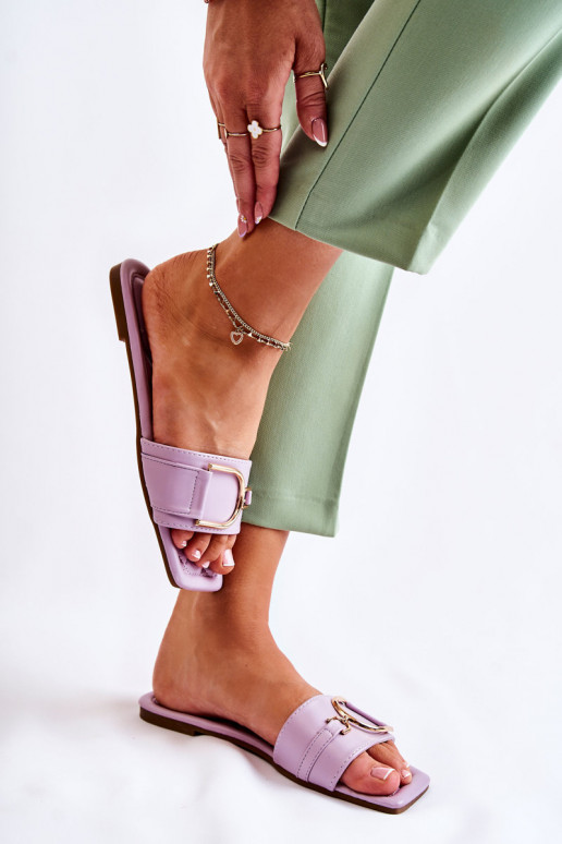 Klasický model Papuče s ornamentami fialovej farby Shilla Klasický model Papuče s ornamentami fialovej farby Shilla