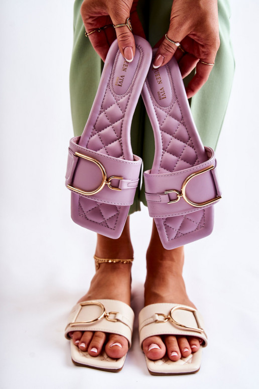 Klasický model Papuče s ornamentami fialovej farby Shilla Klasický model Papuče s ornamentami fialovej farby Shilla