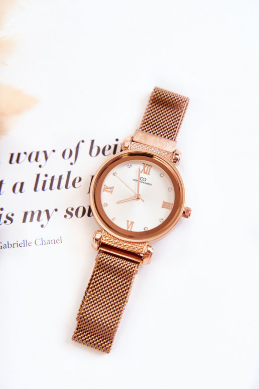 Dámske hodinky Giorgio & Dario s magnetickým zapínaním vo farbe ružového zlata