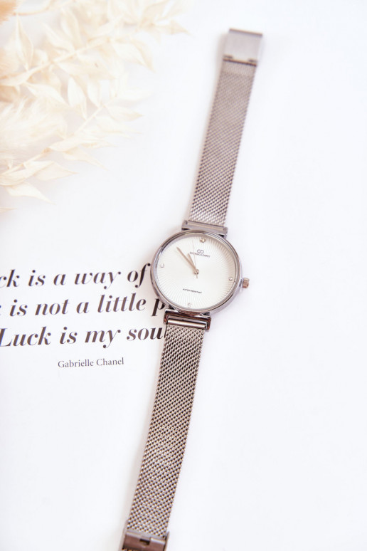 Dámske vodeodolné hodinky značky Giorgio & Dario v striebornej farbe