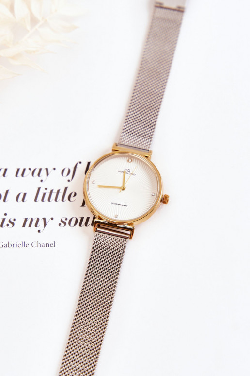 Dámske vodotesné hodinky Giorgio & Dario zlato-striebornej farby