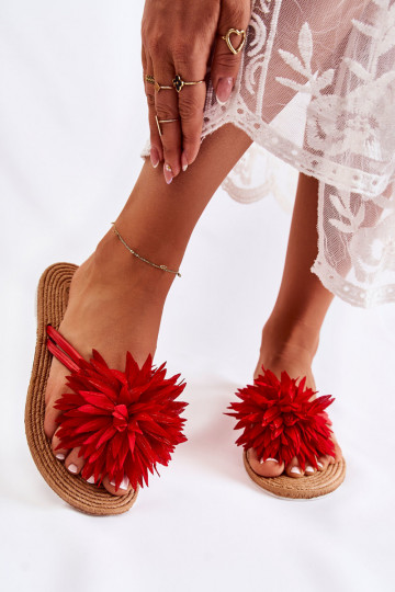 Papuče červenej farby Eviana 2