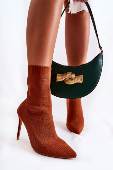 Čižmy s podrážkou ponožkového typu s tenkými podpätkami v hnedej farbe Luisell