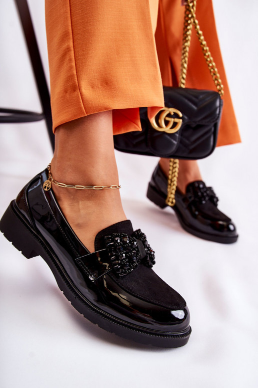 lakované topánky so stuhami v čiernej farbe Laurent lakované topánky so stuhami v čiernej farbe Laurent