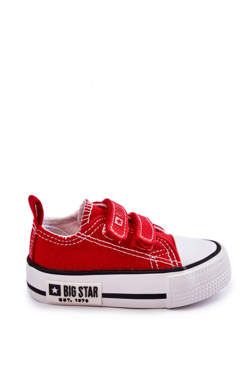 Detská voľnočasová obuv so zapínaním BIG STAR KK374076 červenej farby Detská voľnočasová obuv so zapínaním BIG STAR KK374076 červenej farby