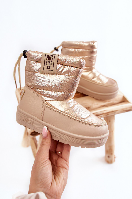 Detské snehule Big Star KK374221 béžovo-zlatej farby