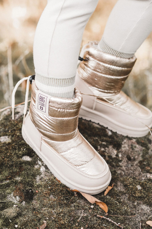 Detské snehule Big Star KK374221 béžovo-zlatej farby