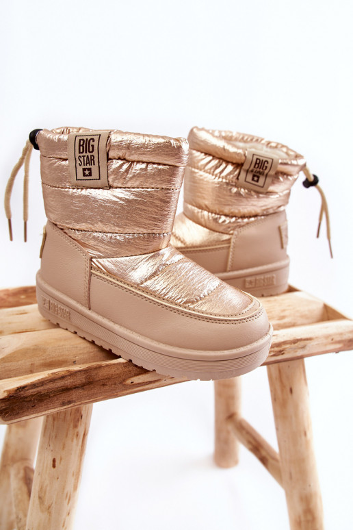 Detské snehule Big Star KK374221 béžovo-zlatej farby