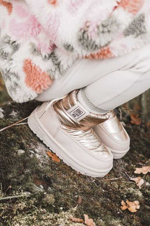 Detské snehule Big Star KK374221 béžovo-zlatej farby