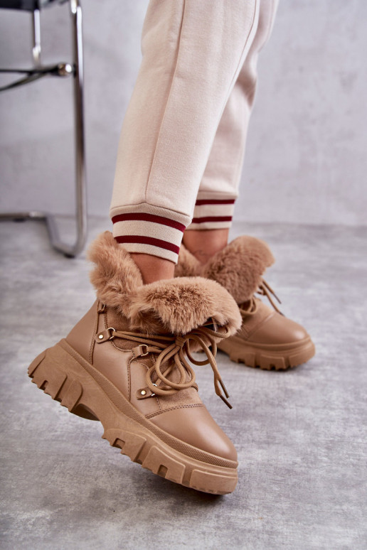 oteplené Čižmy topánky béžovej farby Charles oteplené Čižmy topánky béžovej farby Charles