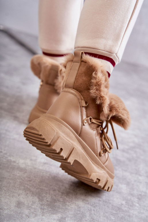 oteplené Čižmy topánky béžovej farby Charles oteplené Čižmy topánky béžovej farby Charles