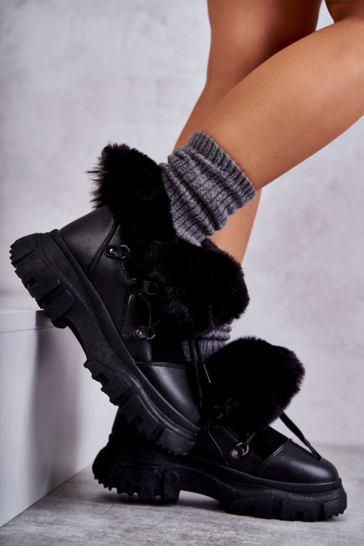 oteplené čižmy čiernej farby Charles oteplené čižmy čiernej farby Charles