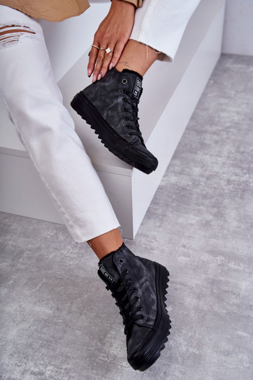 Voľnočasová obuv Big Star zateplená čierna farba GG274069 Voľnočasová obuv Big Star zateplená čierna farba GG274069