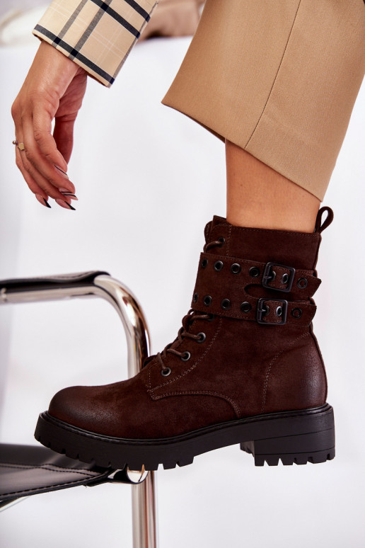 Semišové oteplené čižmy v hnedej farbe Silvor Semišové oteplené čižmy v hnedej farbe Silvor