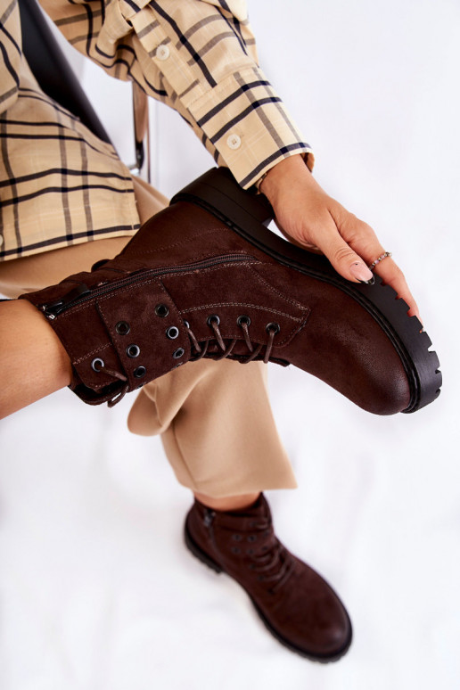 Semišové oteplené čižmy v hnedej farbe Silvor Semišové oteplené čižmy v hnedej farbe Silvor