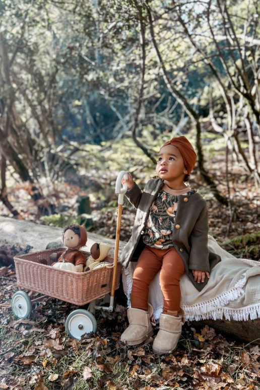 Detské zateplené snehule so stuhami béžová Meriva