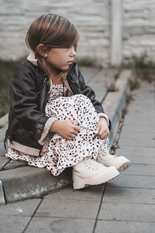 Detské čižmy na zips béžovej farby Omua