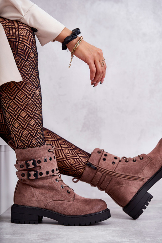 Semišové oteplené čižmy v hnedej farbe Silvor Semišové oteplené čižmy v hnedej farbe Silvor