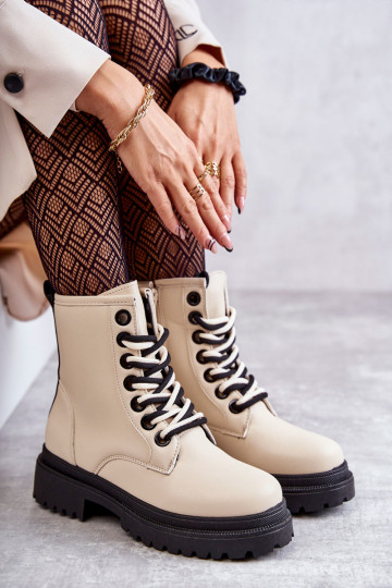 Dámske členkové čižmy členkové čižmy farby ivory Denila