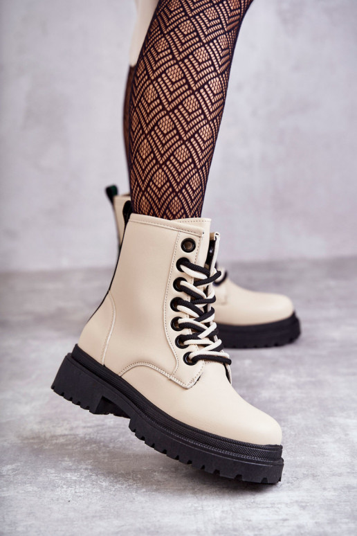 Dámske členkové čižmy členkové čižmy farby ivory Denila Dámske členkové čižmy členkové čižmy farby ivory Denila